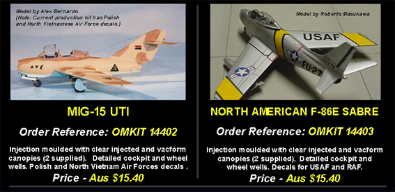 OMKITS 14401 and 14402 Mig15UTI and Sabre copy