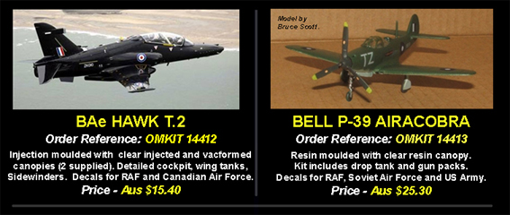 OMKITS 14412 and 14413 Hawk T2 and Bell P39 copy